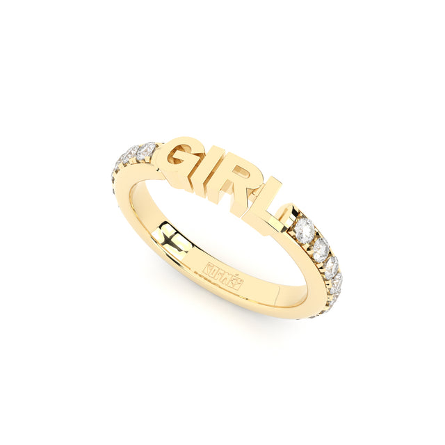 stackable girl ring with lab grown diamonds eternity band from Formes