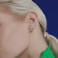 star and moon studs with lab grown diamonds by Formes
