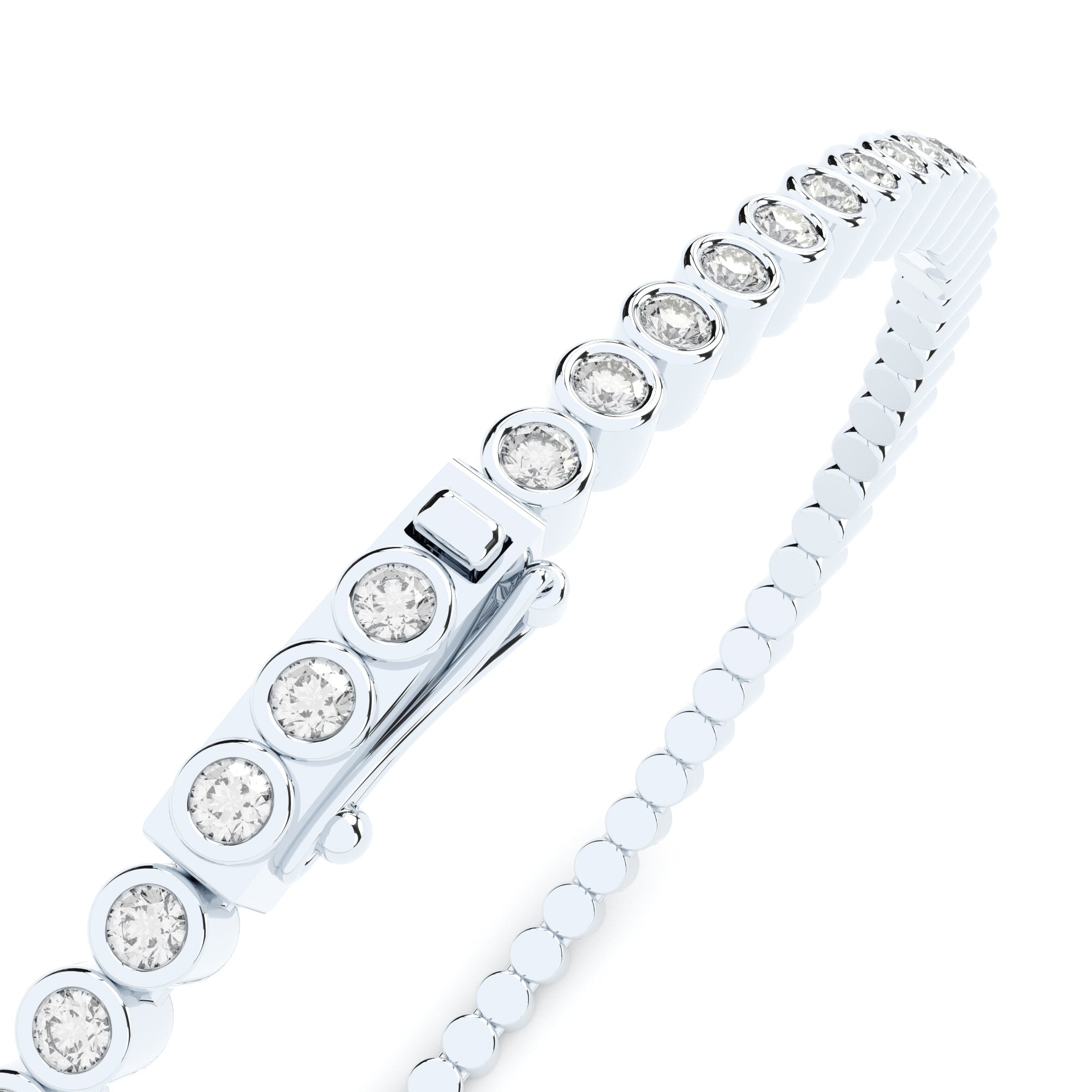 tennis bracelet bezel set lab grown diamonds by Formes