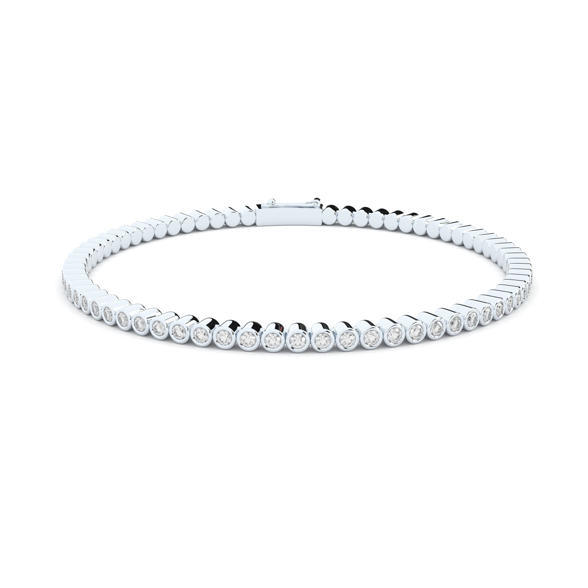tennis bracelet bezel set lab grown diamonds by Formes