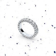 three rows diamond ring