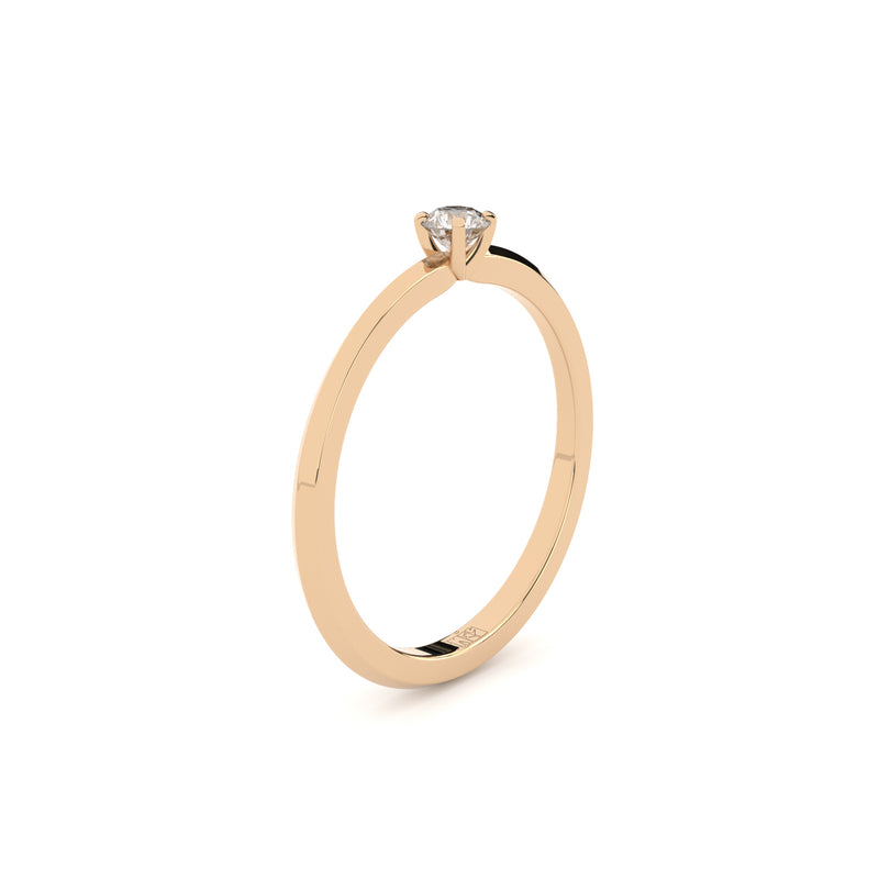 tiny and edgy engagement ring with lab grown or natural diamonds by Formes
