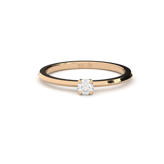 tiny and edgy engagement ring with lab grown diamonds by Formes