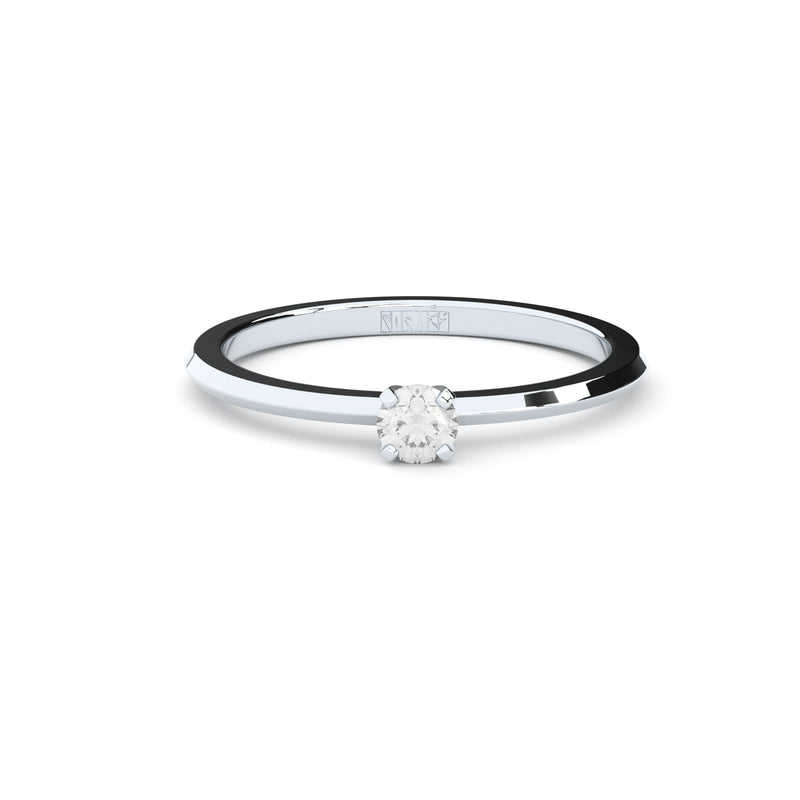 tiny and edgy engagement ring with lab grown or natural diamonds by Formes