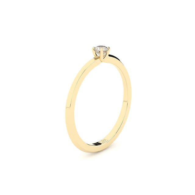 tiny and edgy engagement ring with lab grown diamonds by Formes