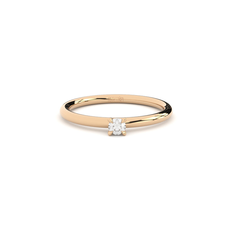 tiny handmade engagement ring with lab grown  or natural diamond by Formes