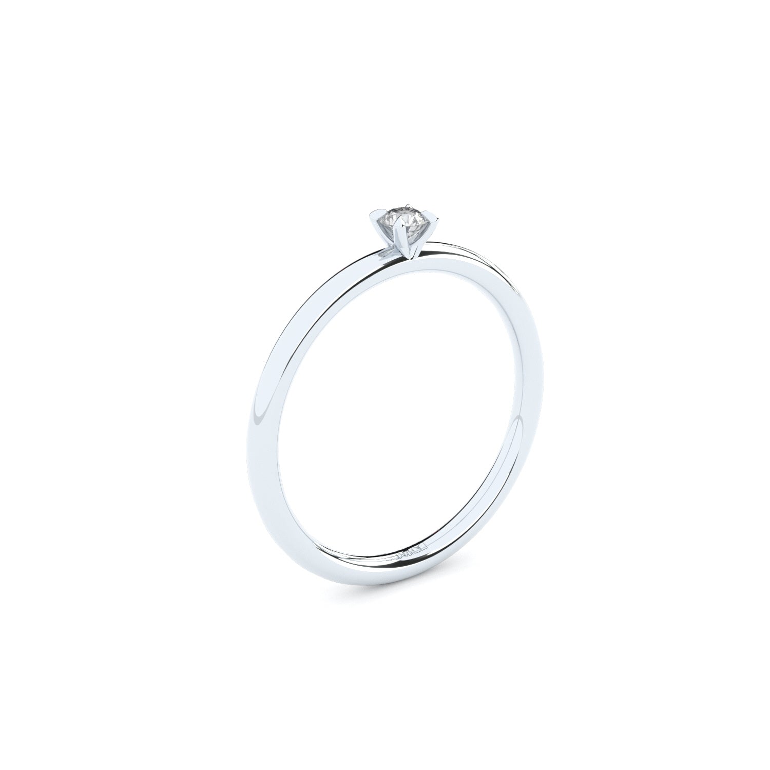 tiny handmade engagement ring with lab grown  or natural diamond by Formes