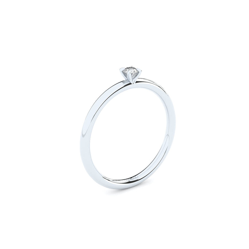 tiny handmade engagement ring with lab grown or natural diamond by Formes