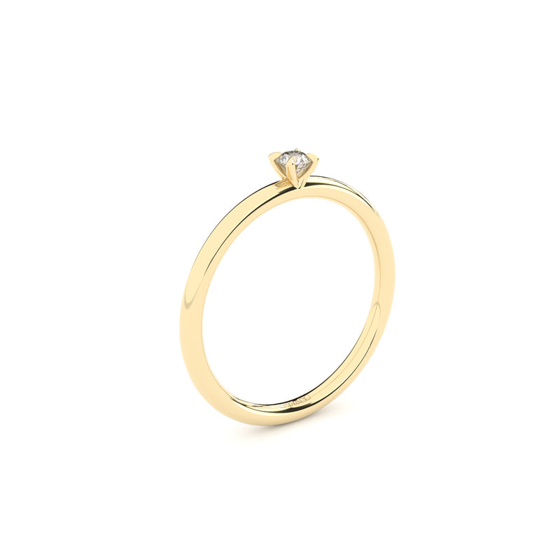 petite engagement ring with lab grown or natural diamonds by Formes