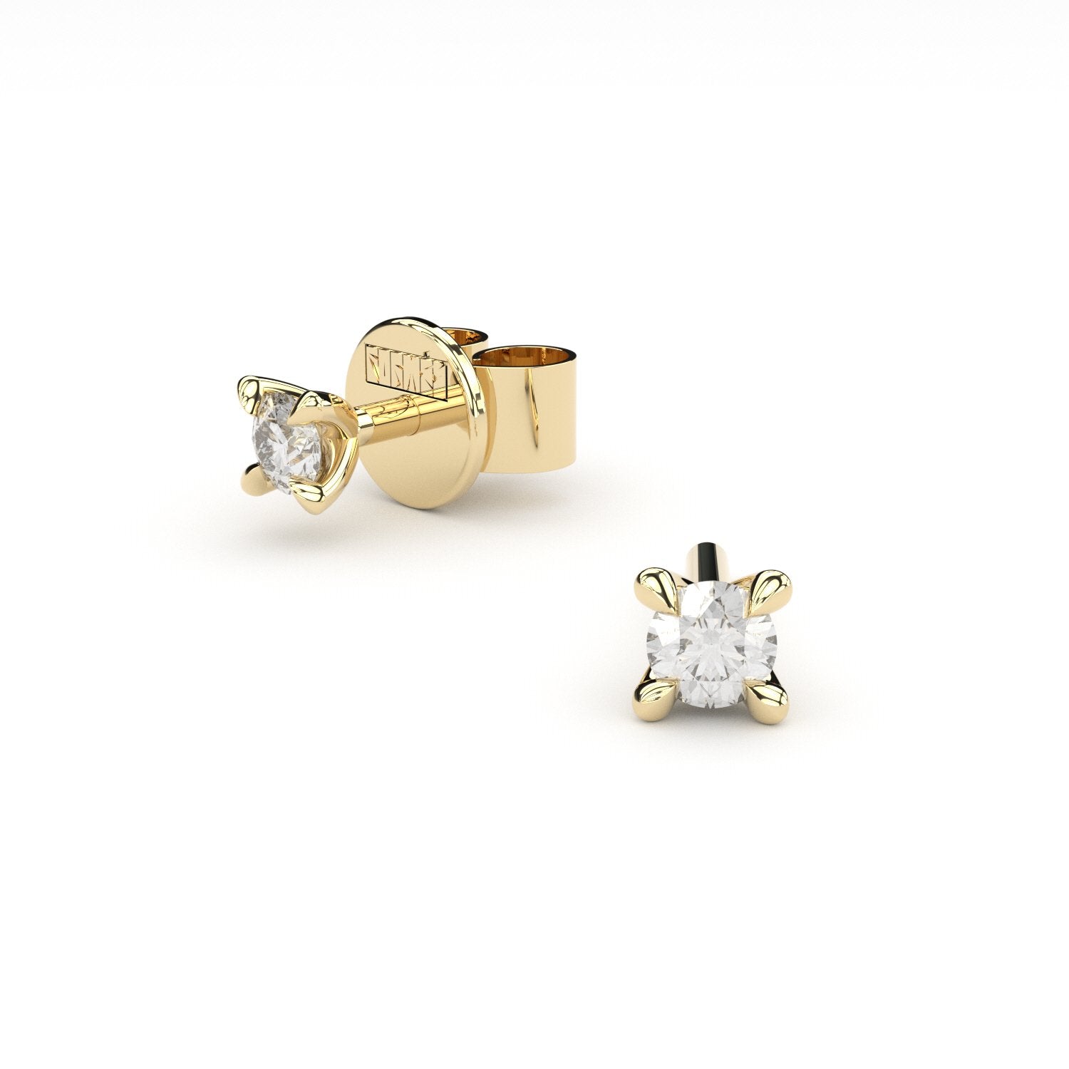 Round Moissanite & Natural Diamond Halo Stud Earrings in 14k Gold – Kobelli