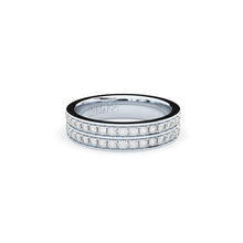 diamonds wedding ring two rows pave setting