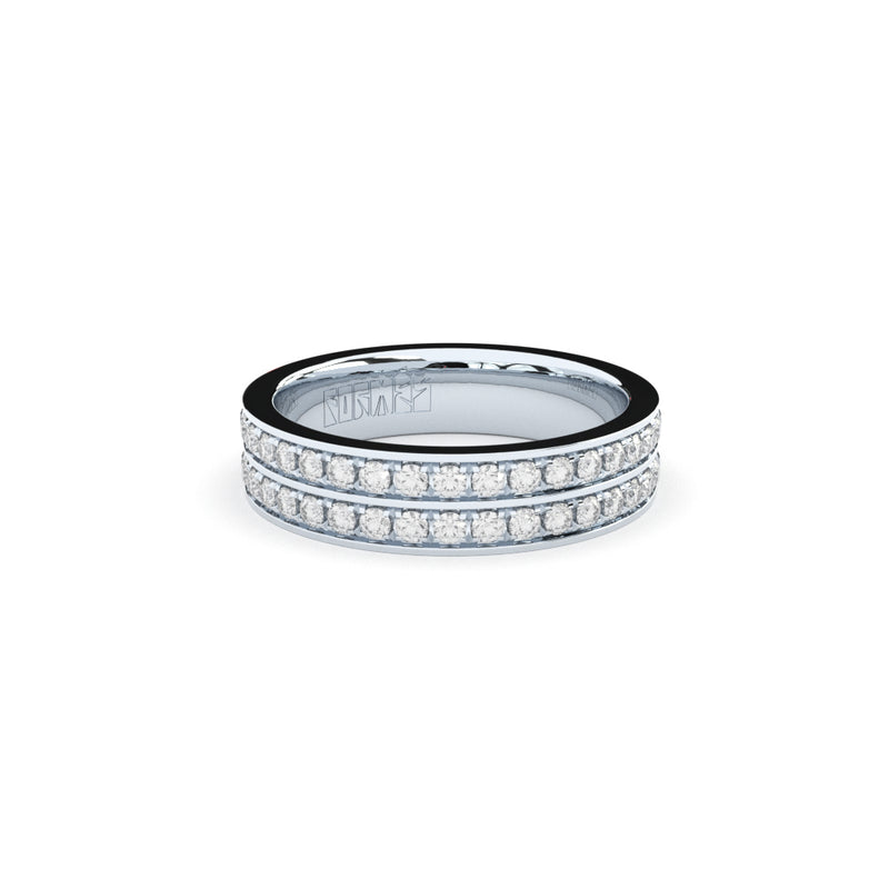 diamonds wedding ring two rows pave setting