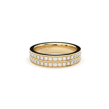diamonds wedding ring two rows pave setting