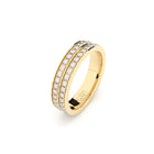 diamonds wedding ring two rows pave setting